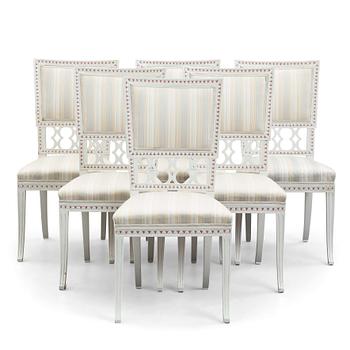 64. A set of six Late gustavian chairs by E Öhrmark.