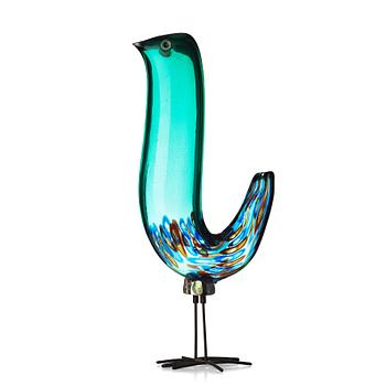 22. Alessandro Pianon, a "Pulcino" glass bird, Vistosi, Murano, Italy 1960's.