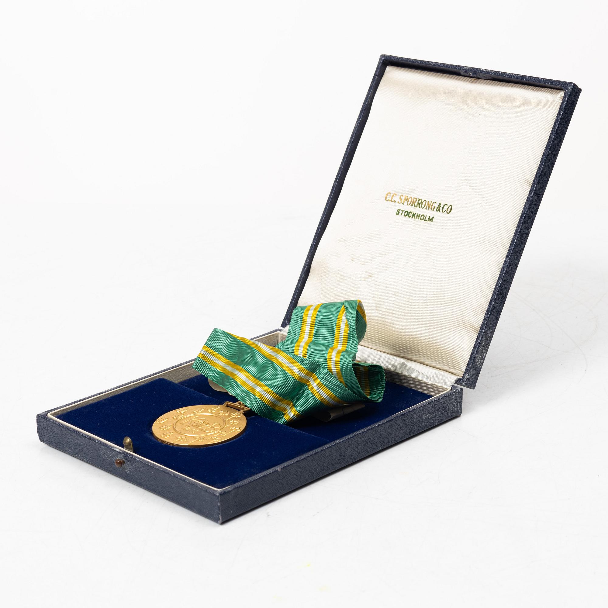 An 18K gold medal, Sporrong, Stockholm 1958.
