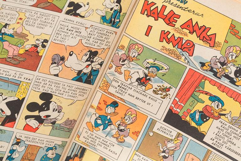 SERIETIDNINGAR, bl.a. Kalle Anka. 1900-talets mitt.