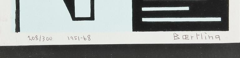 OLLE BAERTLING, färgserigrafi. Signerad och daterad 1967-68. Numrerad 208/300.