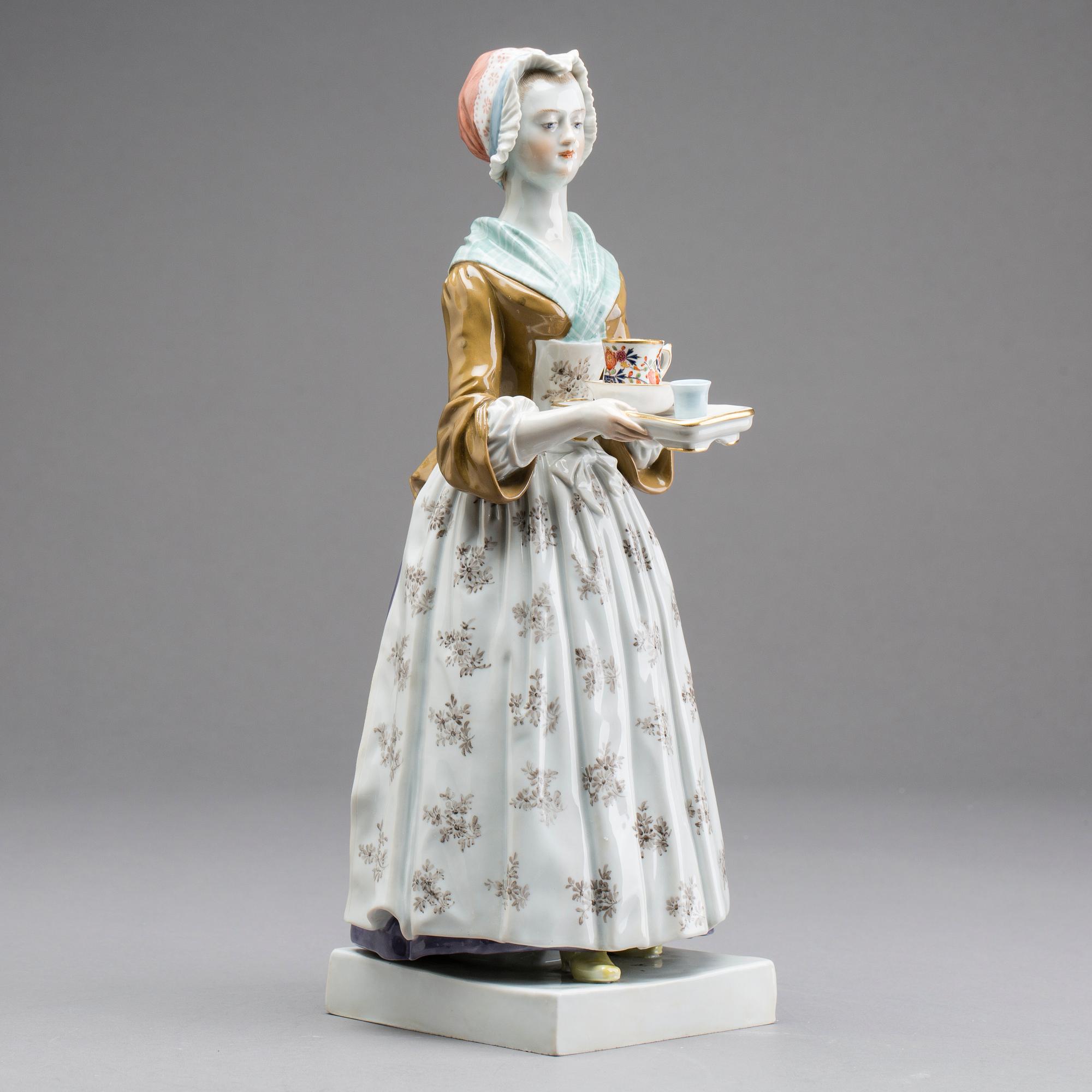 A Meissen  figurine "The Chocolate Girl" no 86 , after  Jean-Etienne Liotard.