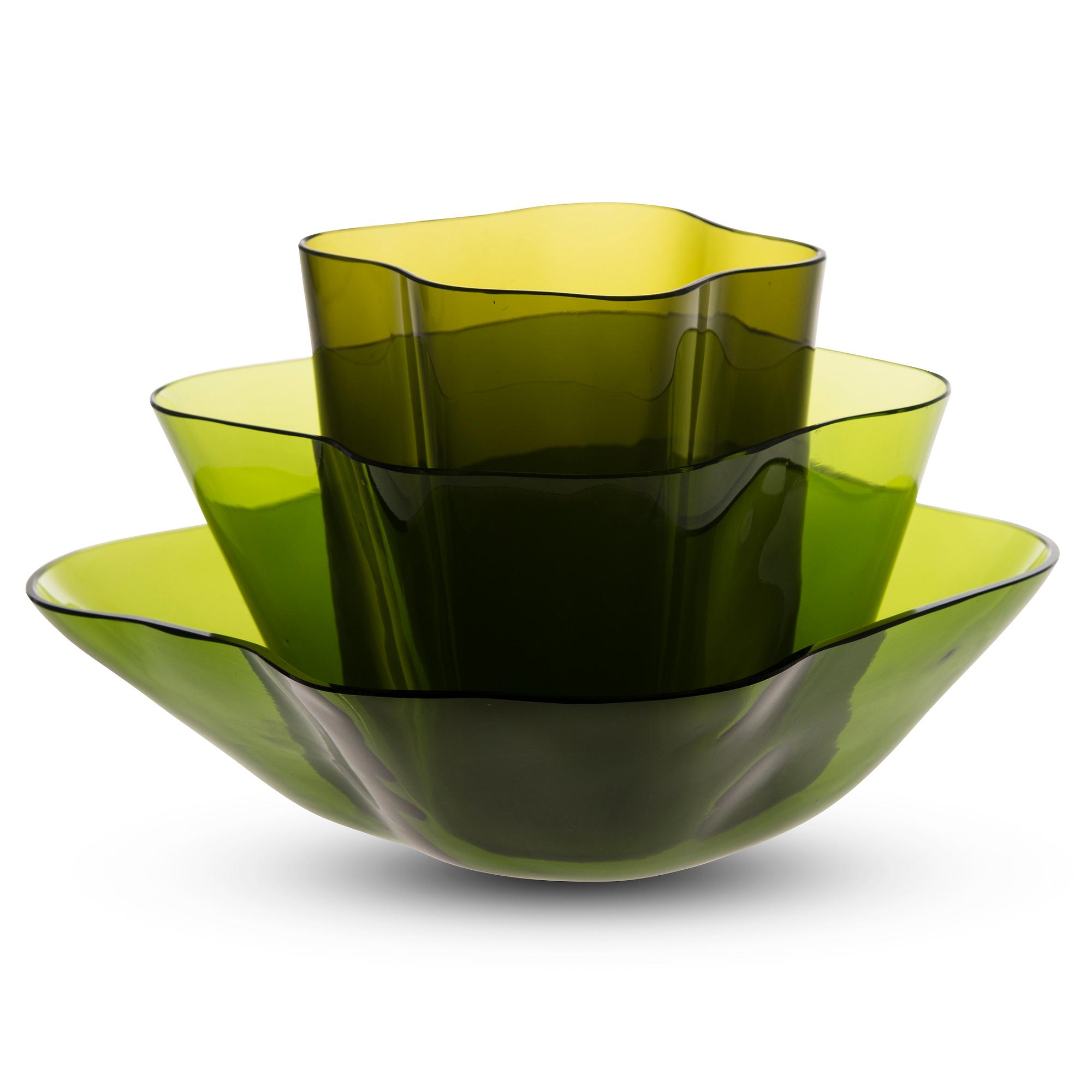 Alvar Aalto, GLASSKULPTUR, "Aalto blomman", Iittala 1950-tal.