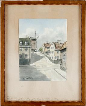 FRANS LINDSTRÖM, akvareller, 4 st, sign. 1900-talets första hälft.