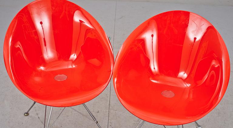 STOLAR, "Ero", 2 st, Philippe Starck för Kartell, märkta.