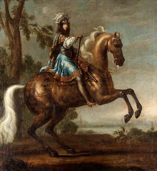 341. David Klöcker Ehrenstrahl Hans skola, "Konung Karl XI till häst" (1655-1697).