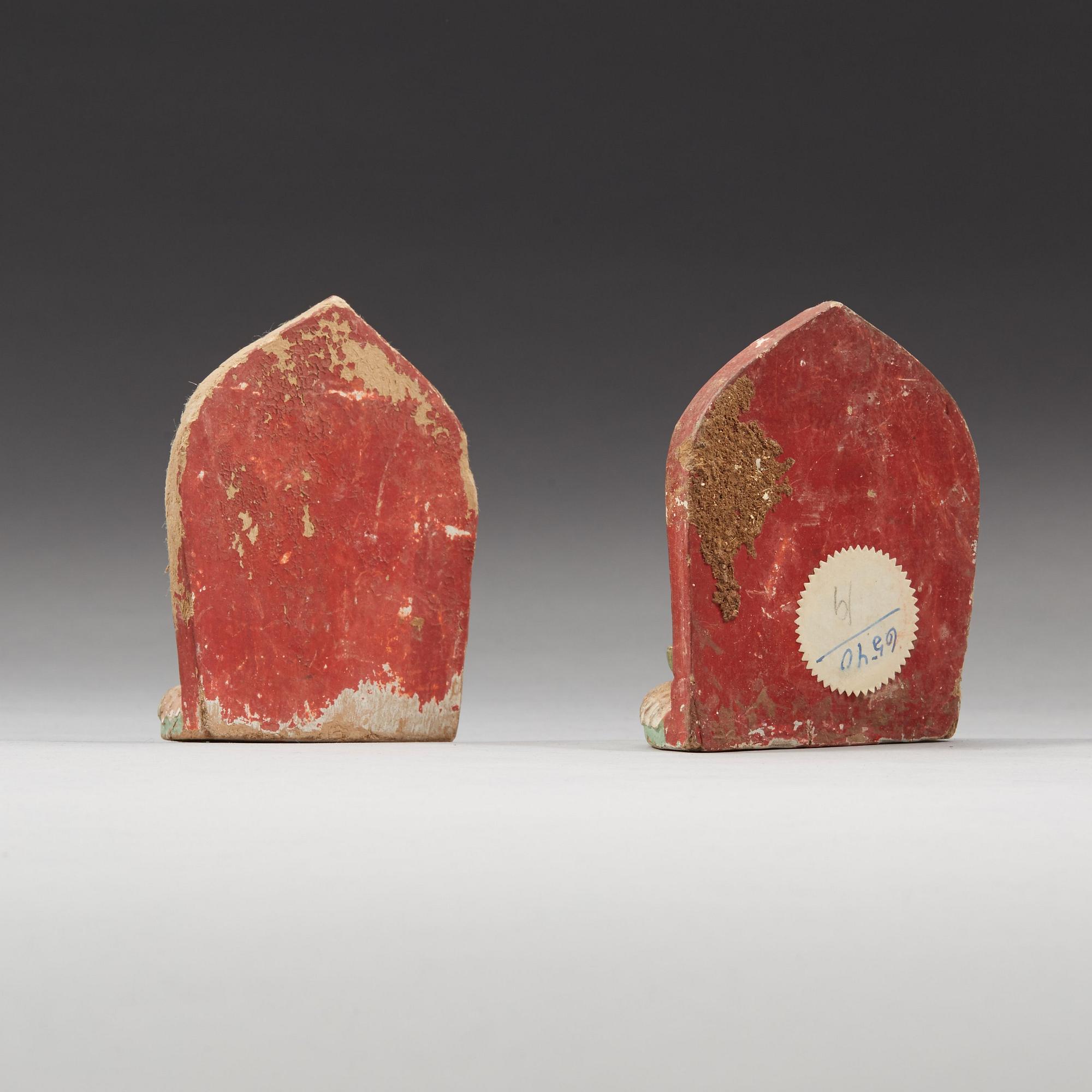 Two clay tsa-tsas, Tibet, 18/19th Century.