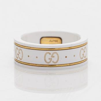 Gucci, sormus, "Icon", valkoista zirkonia ja 18K kultaa.