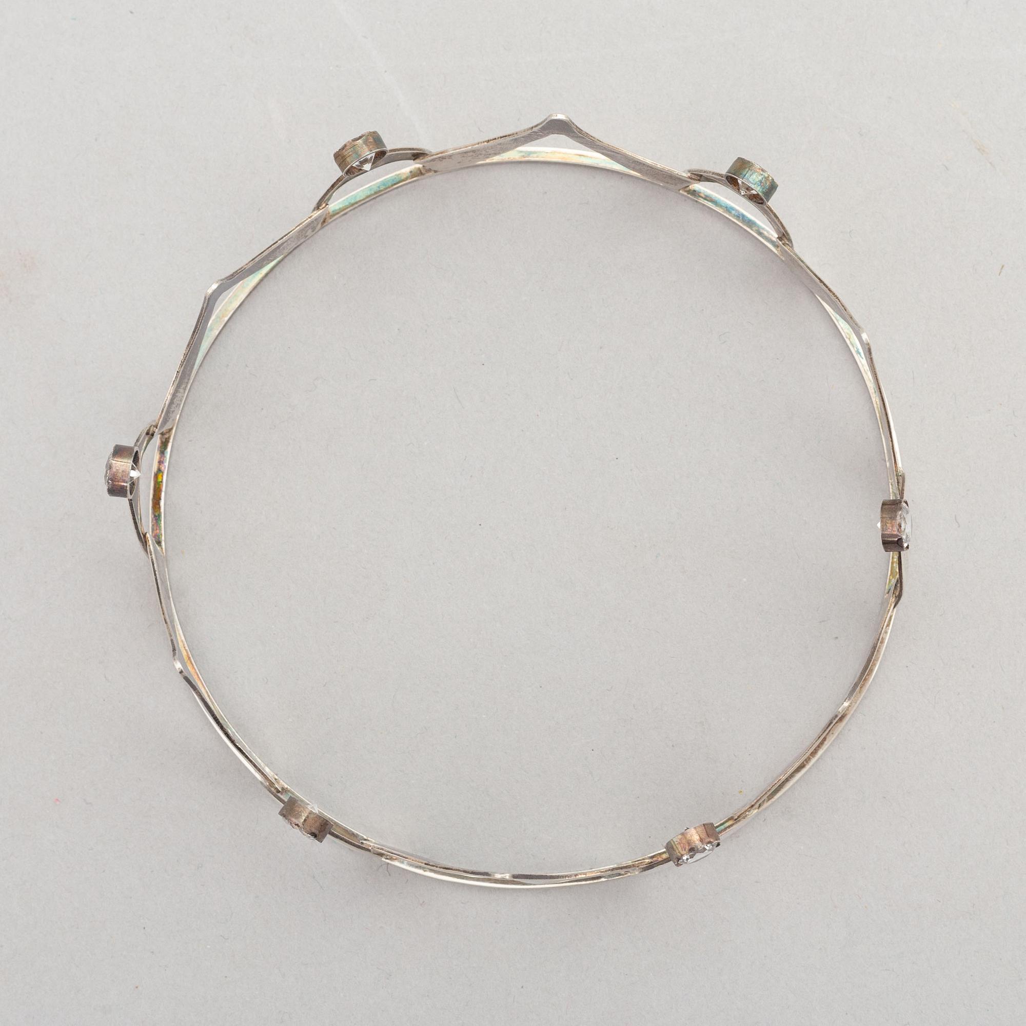 A sterling silver and synthetic white spinell bridal crown, Albrechtssons Guldsmedsaffär, Lund, 1950's/60's.