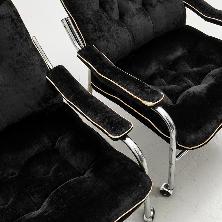 Armchairs, a pair, 1970s.