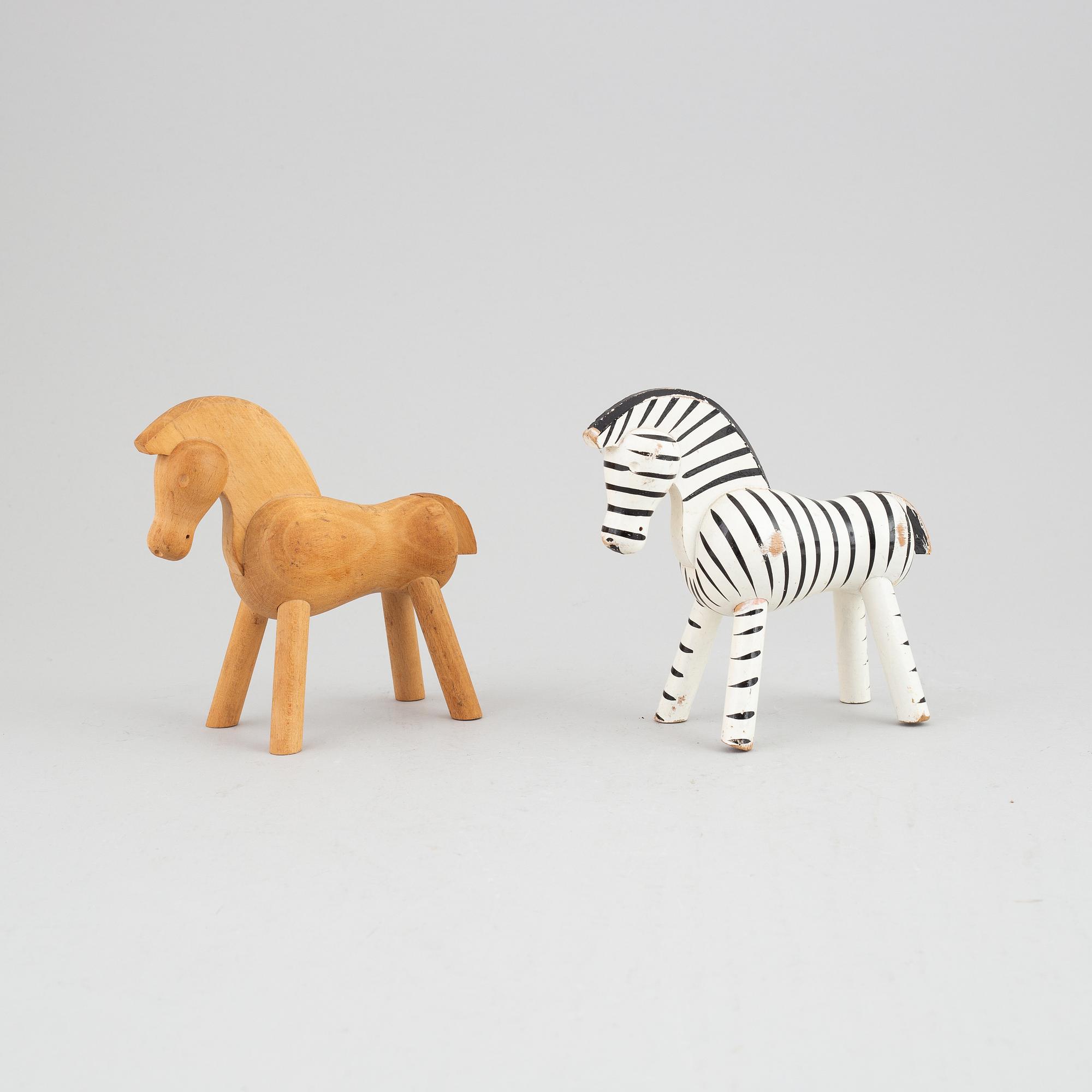 Two wooden figurines by Kay Bojesen, Denmark.