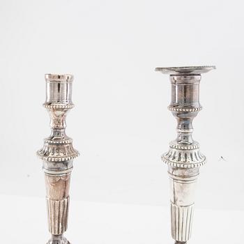 Ljusstakar 2 par nysilver 1900-talets första hälft.