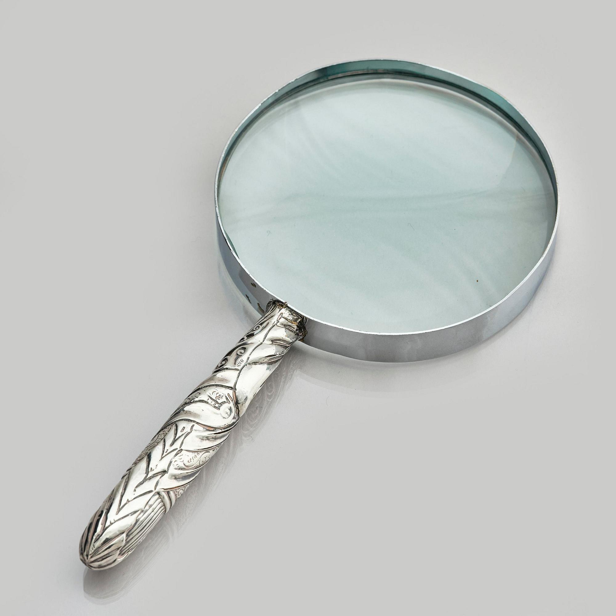 A silver magnifying glass, Birmingham, England 1897.