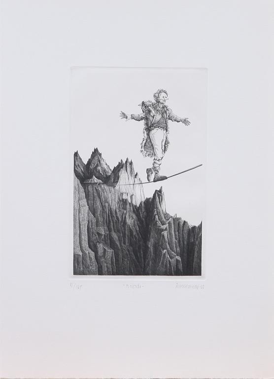 ÅKE JOHANSSON, kopparstick, sign, nr 81/185 o dat -82.