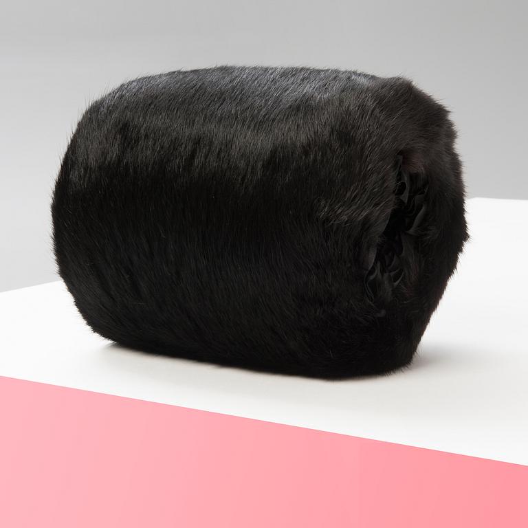 MUFF med KARTONG, Bisam, 1920-30-tal.