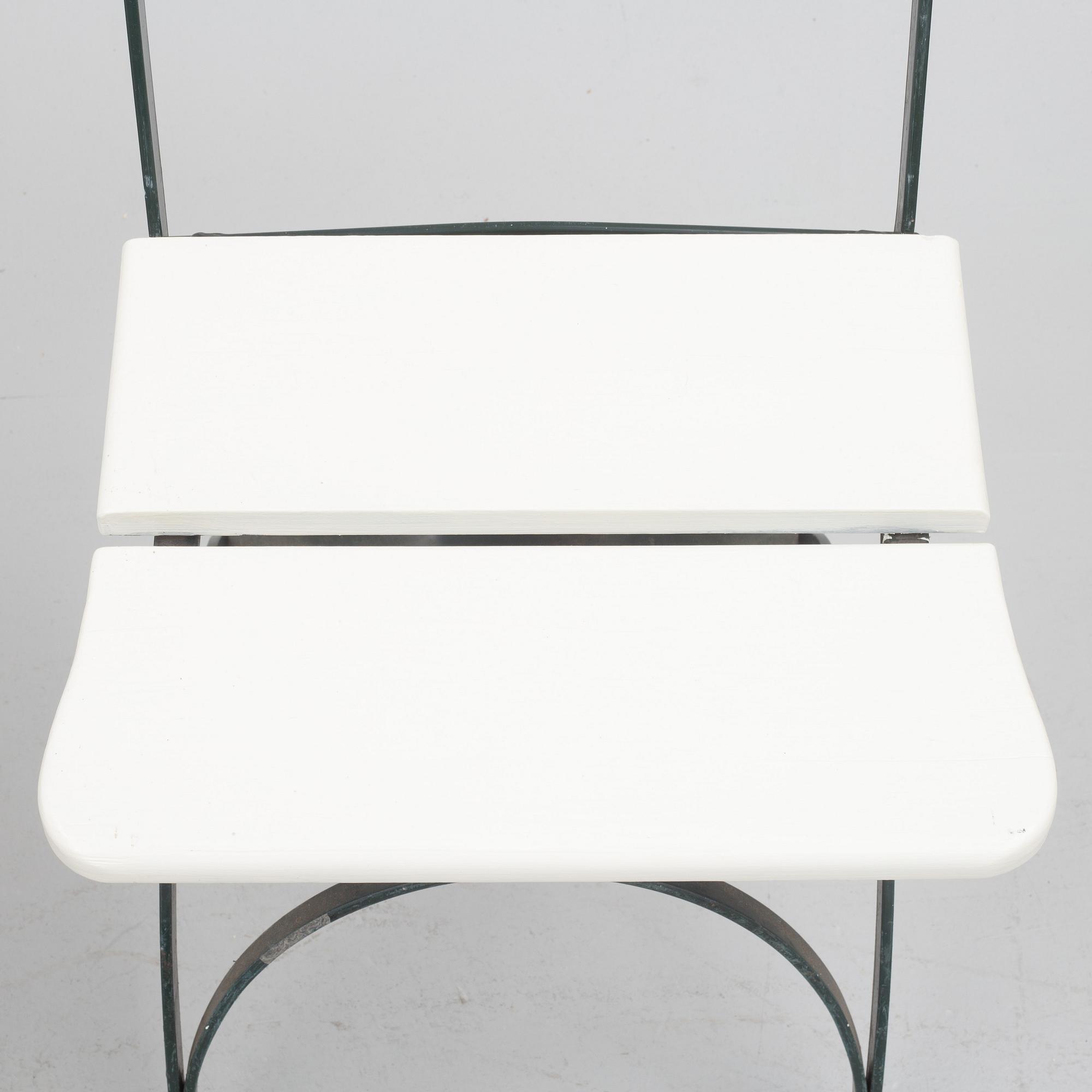 Four foldable garden chairs, 20th century.