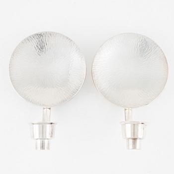 Eric Löfman, a pair of silver sconces, MGAB, Uppsala, Sweden, 1972.