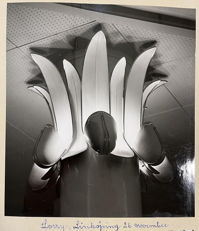 Bertil Brisborg & Fritz Kurz, a pair of wall lamps, Orrefors & Nordiska Kompaniet, 1950s.