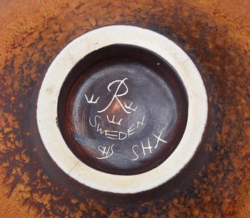 SKÅL samt LOCKASK, stengods, Carl Harry Stålhane resp Suzanne Öhlén, Rörstrand.