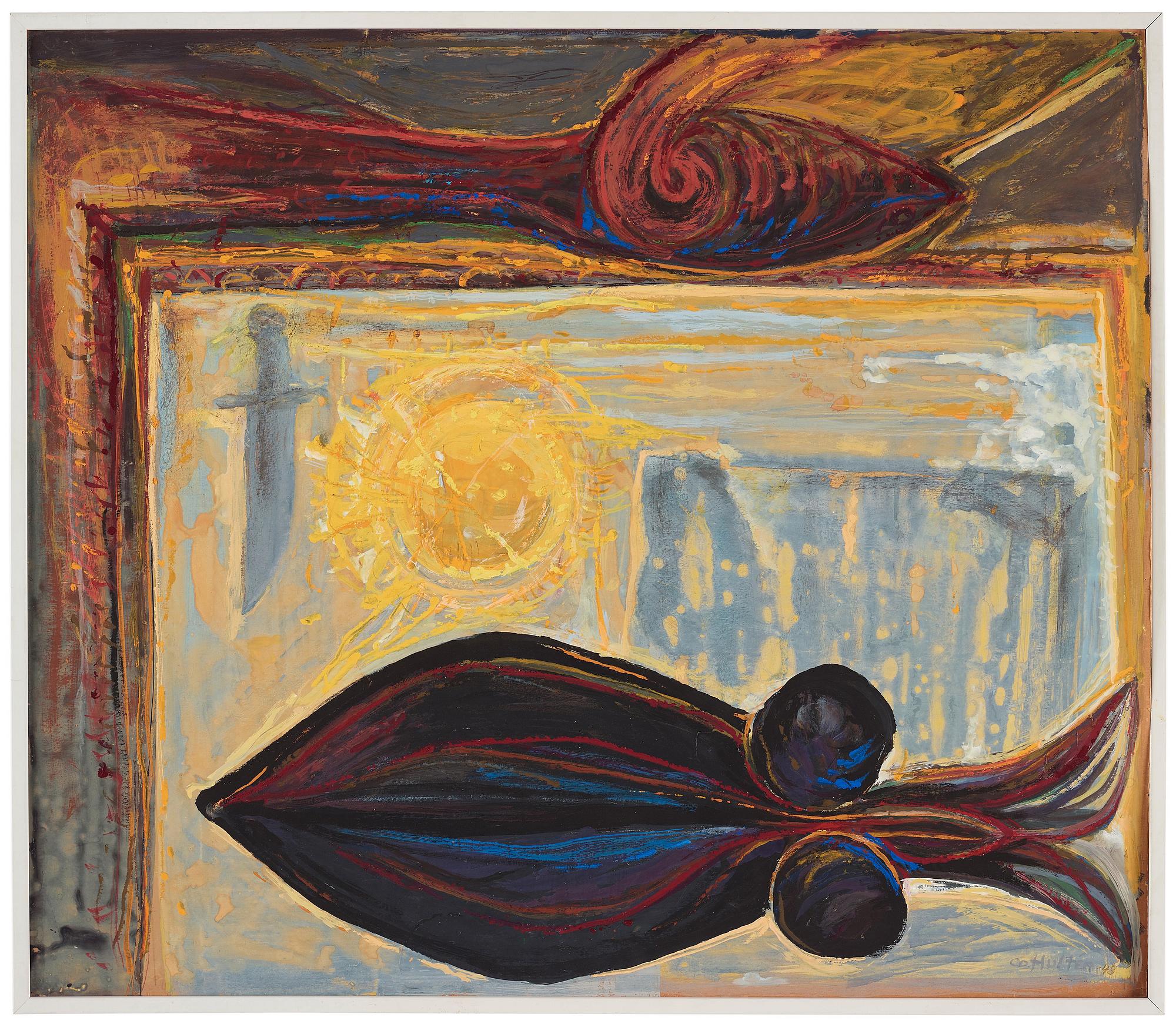 CO Hultén, gouache on paper board, signed and dated -48.