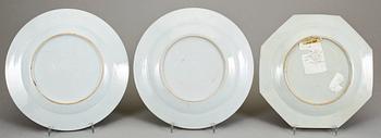 TALLRIKAR, 2+2+2, porslin, Qianlong, kina 1700-tal.