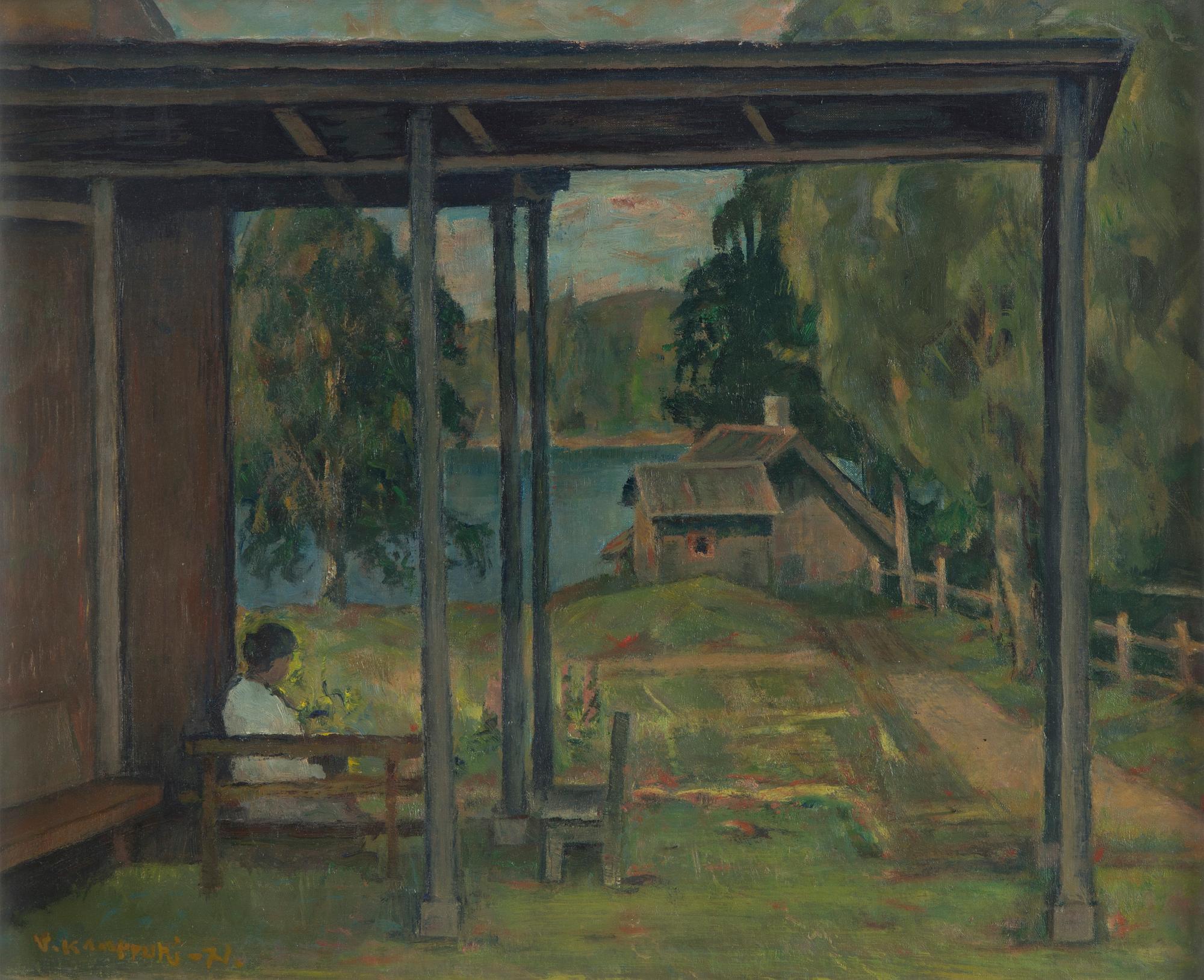 Väinö Kamppuri, Pihanäkymä rannalle.