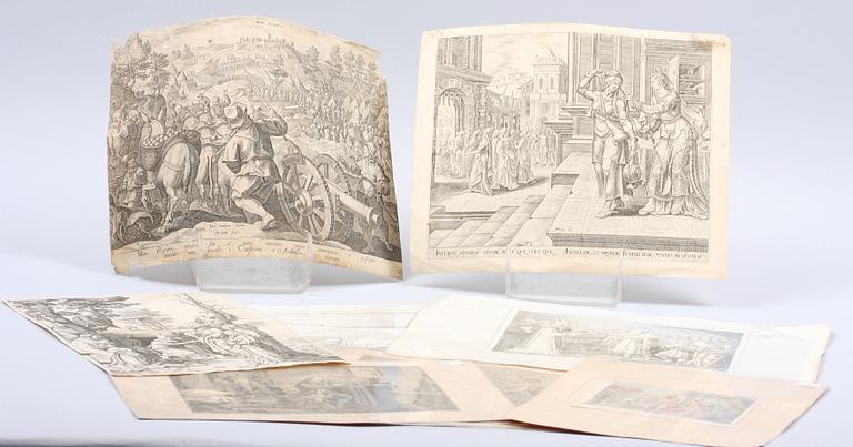 PARTI BÖCKER SAMT GRAFIK, ca 18 delar, 1700-1900-tal.