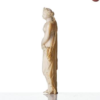 An ivory sculpture of Flora, circle of Frans van Bossuit, late 17th century.
