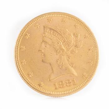 Gold coin, USA, 10 Dollars, 1927.