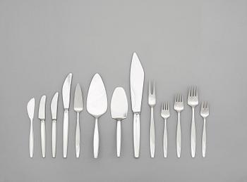 A Tias Eckhoff 194 pcs set of 'Cypress' flatware, Georg Jensen, Copenhagen, post 1952.