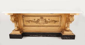 SPEGEL samt KONSOLBORD, nyrokoko, 1800-andra hälft.