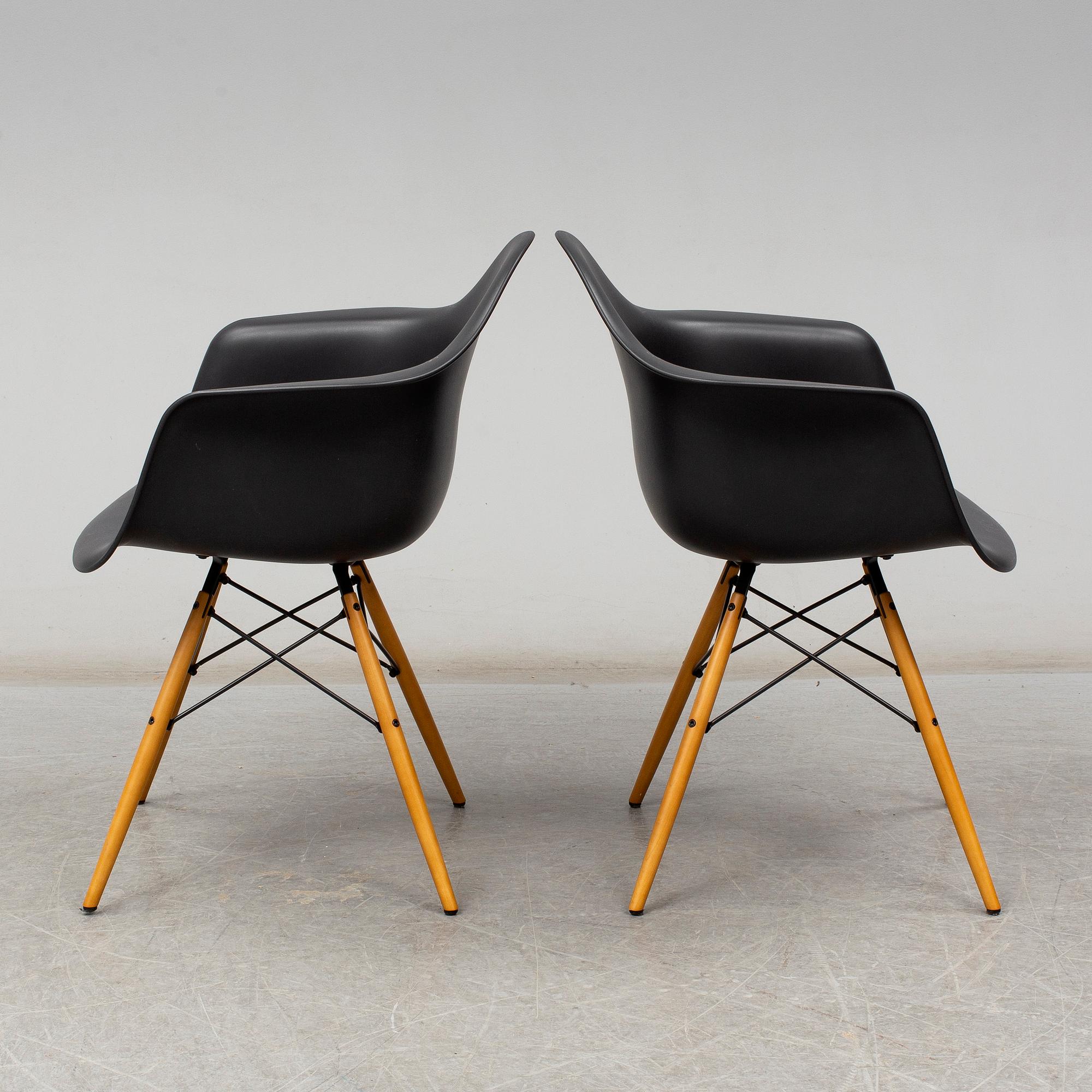 CHARLES & RAY EAMES, a pair of 'DAW' armchairs, Vitra, 2017.