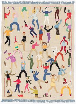 Matta, handbroderi kelim, ca 193 x 146 cm.