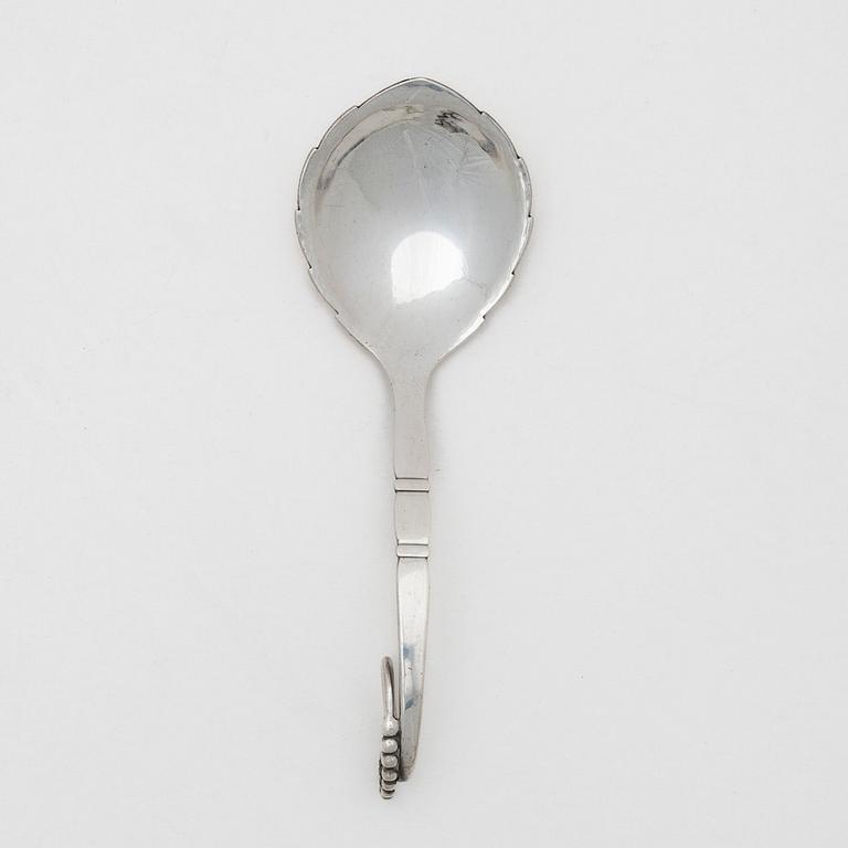 Georg Jensen, a sterling silver serving spoon, Denmark 1933-44.