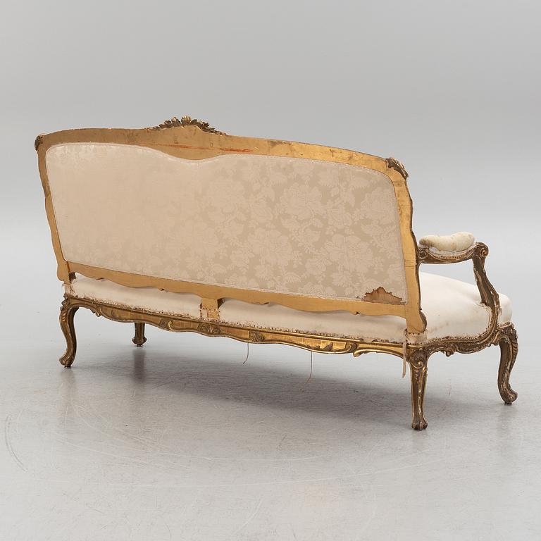 A Rococo style sofa, later part of the 19th century.