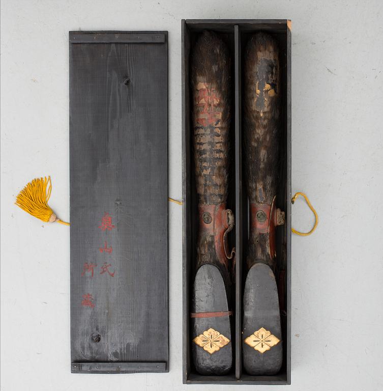 UTSUBU, japanska pilkoger, ett par, Momoyama / tidig edo, 1500-tal.