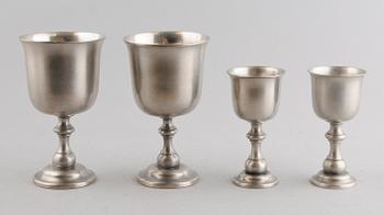 VIN- OCH LIKÖRGLAS, 10+11, tenn, GAB.