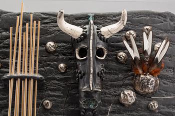 A RAKU WALL SCULPTURE BY ROLF FAGERBERG.