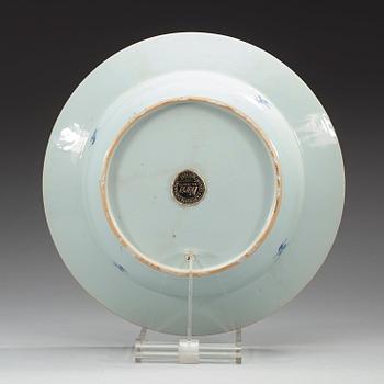 A blue and white dish, Qing dynasty, Yongzheng (1723-35).