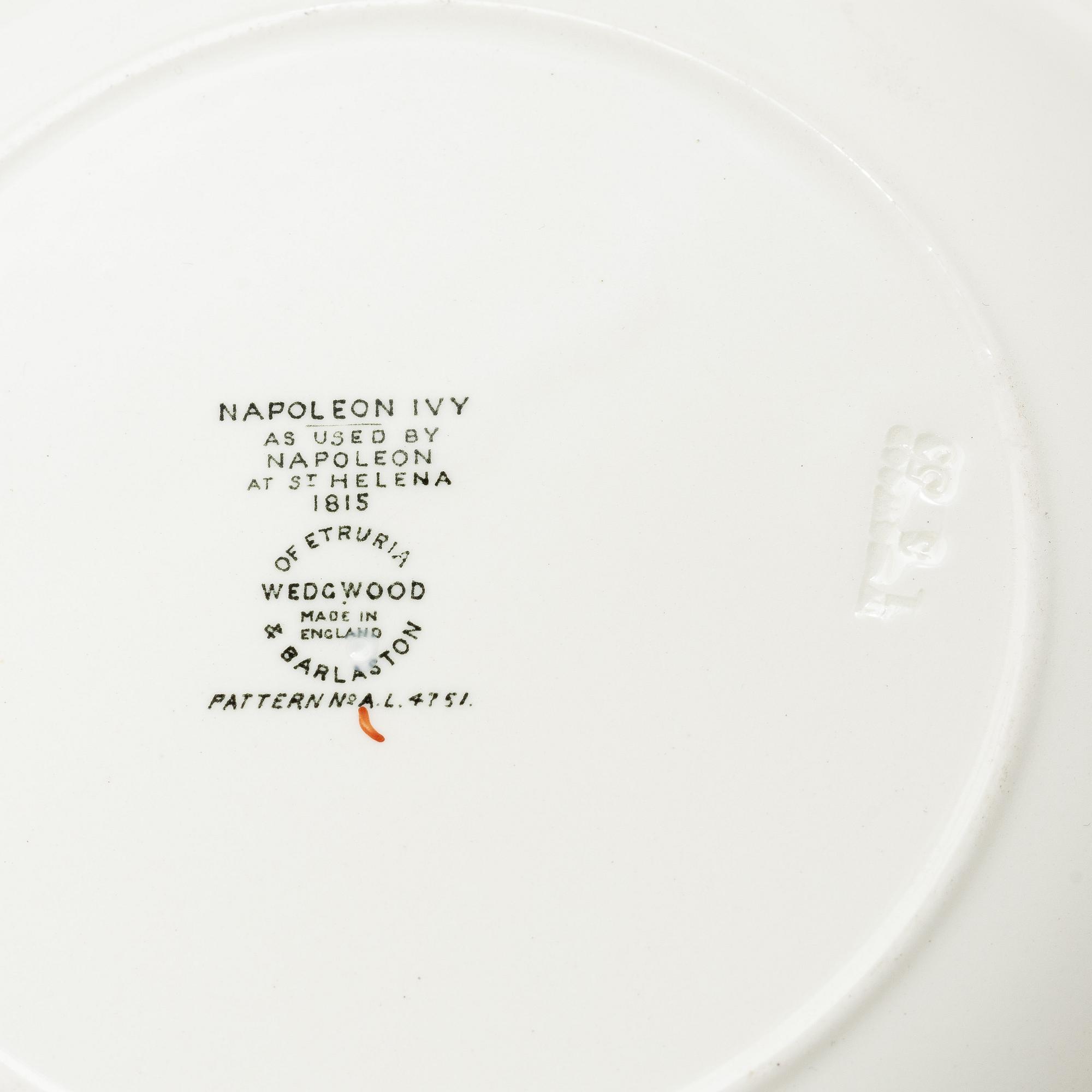 A 40-piece dinner service, 'Napoleon Ivy', Wedgwood, England.