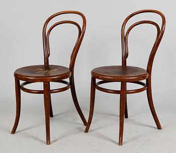 STOLAR, 4 st, böjträ, Thonet, tidigt 1900-tal.