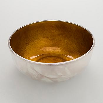 A set of three sterling silver and enamel bowls, maker's mark of A. Tillander, Turku 2005.