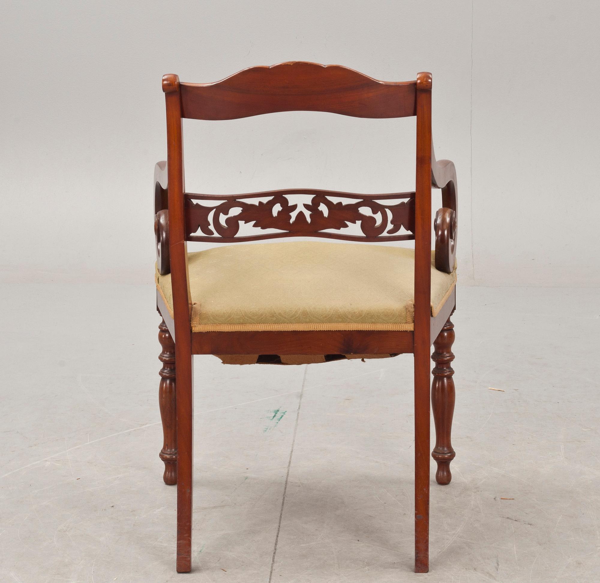 KARMSTOL. Senempire, 1800-talets mitt.