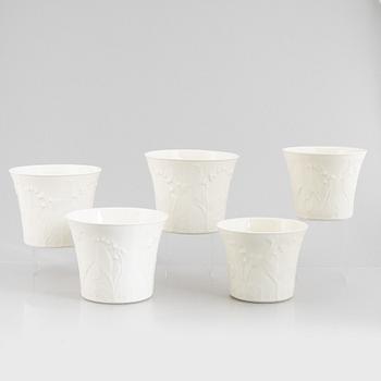Gunnar G:son Wennerberg, ytterfoder, 5 st, porslin, "Liljekonvalj", Gustavsberg, 2000-tal.