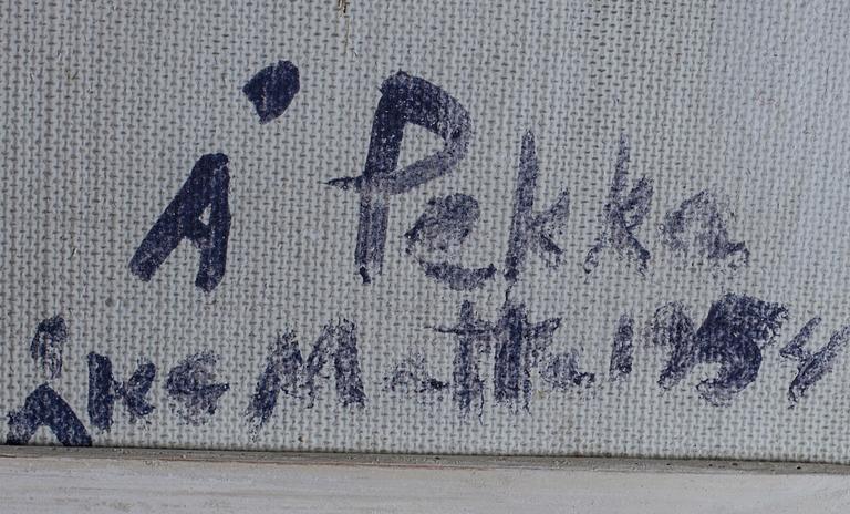 ÅKE MATTAS, olja på duk, uppfodrad på skiva, signerad och daterad Å Pekka 1954.