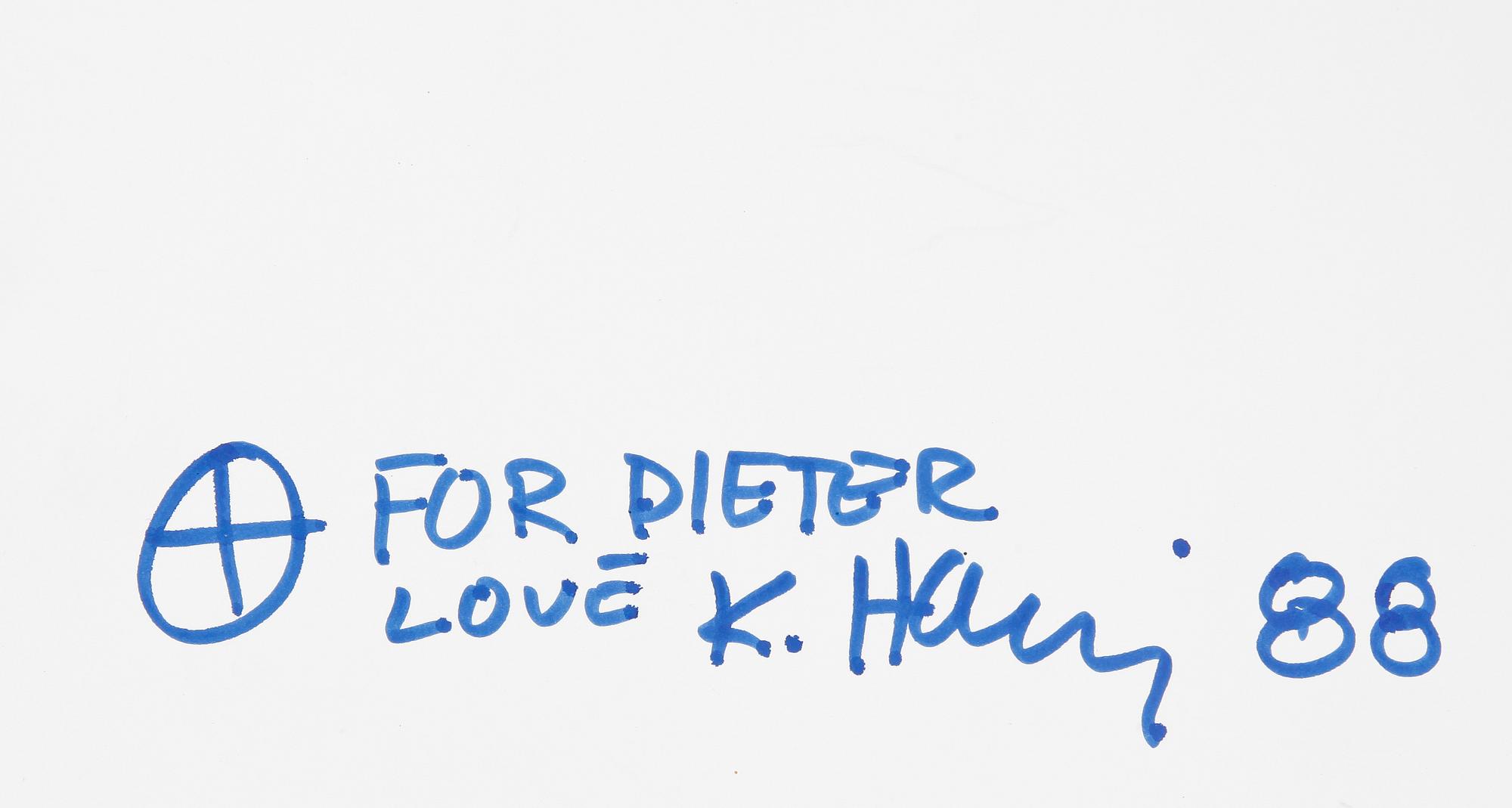 KEITH HARING, efter, affisch, signerad och -88.