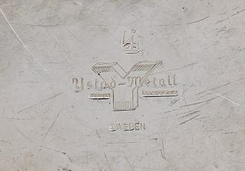 LJUSSTAKAR, ett par, nysilver, "Liljan", Ivar Ålenius Björk, Ystad metall, 1900-tal.