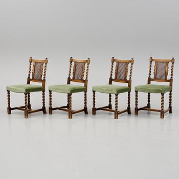 MATBORD/BIBLIOTEKSBORD, art deco,"Charles", Axel Einar Hjort, samt STOLAR, 4+2, "Cronwall", Nordiska Kompaniet,1940-tal.