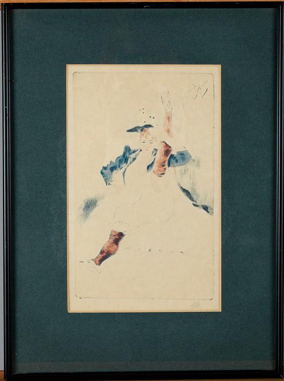 LOUIS LEGRAND, färgetsning, signerad.