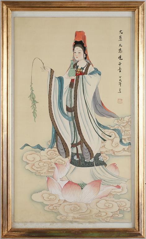 SIDENMÅLNINGAR, ett par, 1900-tal.